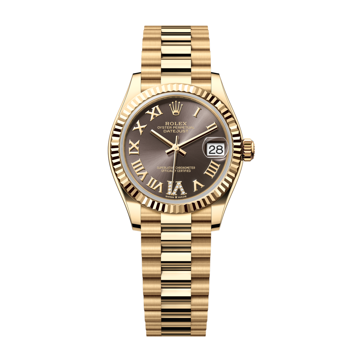 Rolex Datejust 31 Dark Grey Yellow Gold 31mm