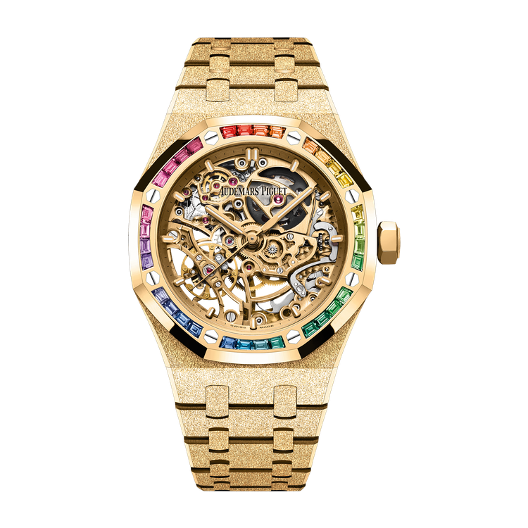 Audemars Piguet Royal Oak Frosted Gold Double Balance Wheel Openworked Skeleton Yellow Gold 37mm