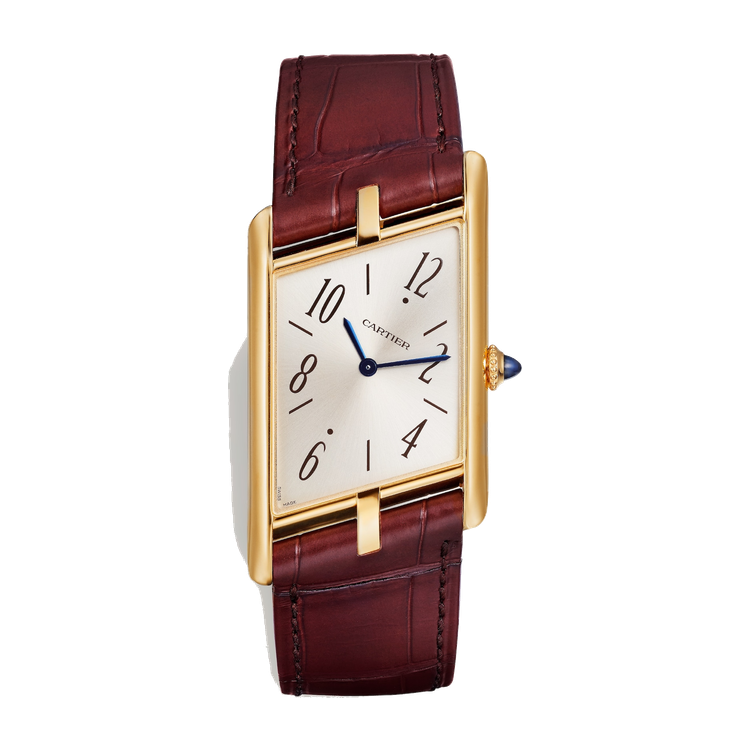 Cartier Tank Asymétrique Champagne Yellow Gold Alligator Leather 26.1mm