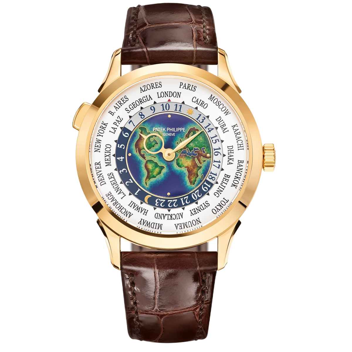 Patek Philippe Complications Blue Yellow Gold Leather 38.5mm
