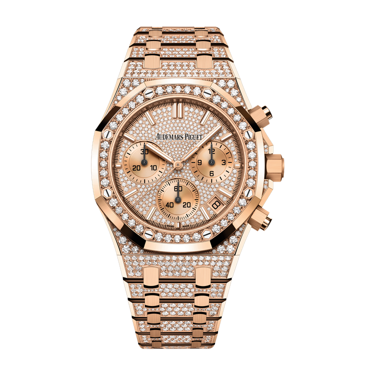 Audemars Piguet Royal Oak Selfwinding Chronograph Diamond Pave Rose Gold 41mm
