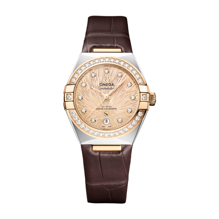 Omega Constellation Yellow Two-Tone Alligator Leather 29mm
