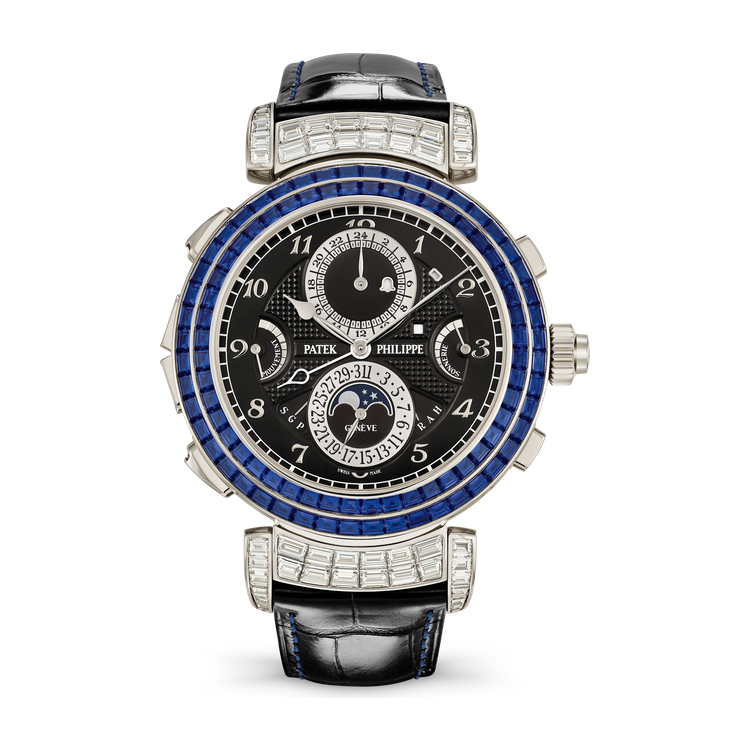 Patek Philippe Grand Complications Grandmaster Chime Black White Gold Alligator Leather 49.4mm