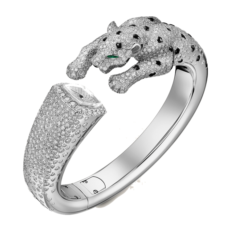 Cartier Panthère Jewelry Diamond Pave White Gold 17.6mm