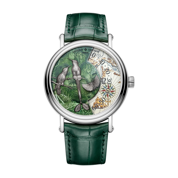 Vacheron Constantin Métiers d'Art Tribute to Explorer Naturalists Gold White Gold Alligator Leather 41mm
