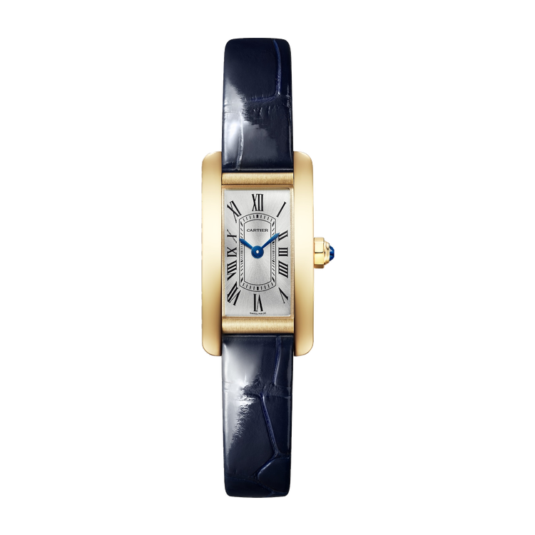 Cartier Tank Américaine Silver Yellow Gold Alligator Leather 15.2mm