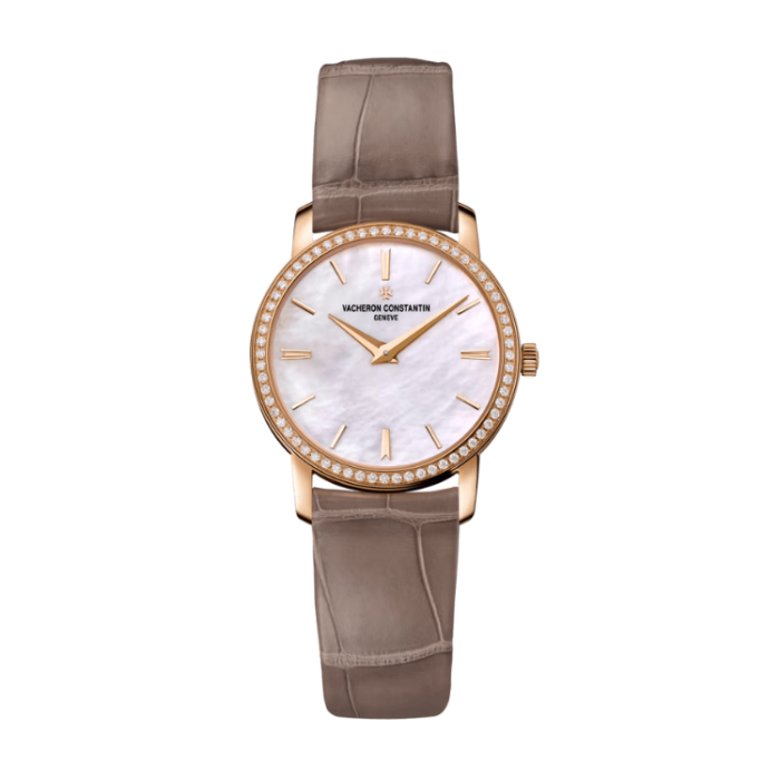 Vacheron Constantin Traditionnelle Quartz Mother of Pearl Rose Gold Alligator Leather 30mm