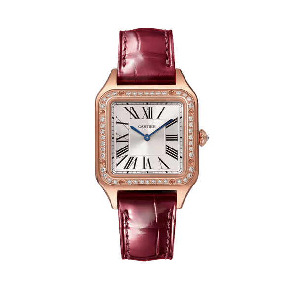 Cartier Santos Dumont Silver Leather 27.5mm