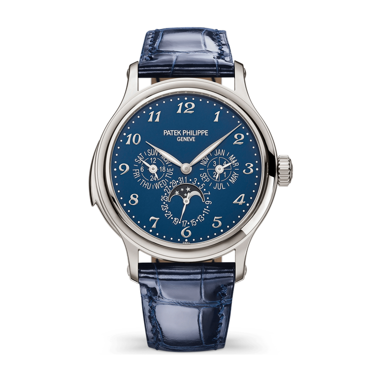 Patek Philippe Grand Complications Blue White Gold Alligator Leather 42mm