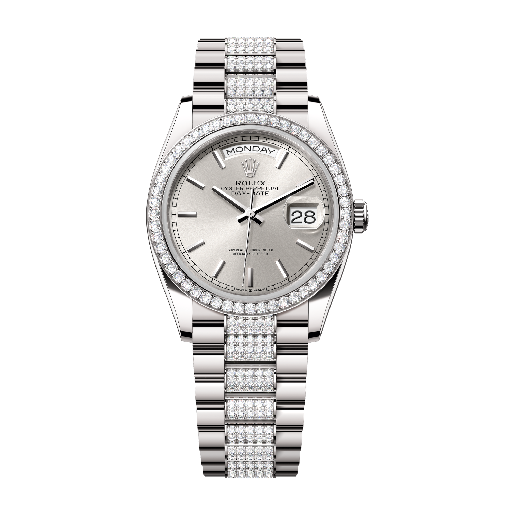 Rolex Day-Date 36 Silver White Gold 36mm