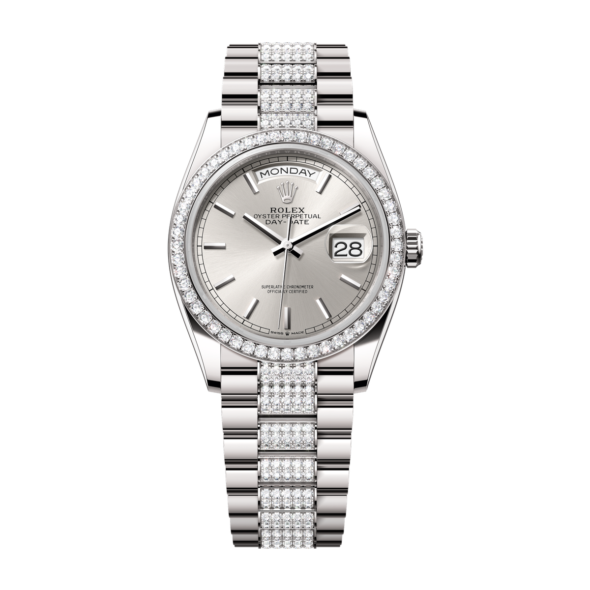 Rolex Day-Date 36 Silver White Gold 36mm