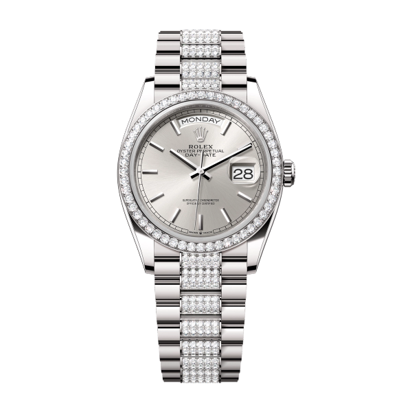 Rolex Day-Date 36 Silver White Gold 36mm