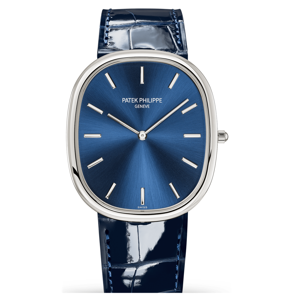 Patek Philippe Golden Ellipse Blue Platinum Leather 39.5mm