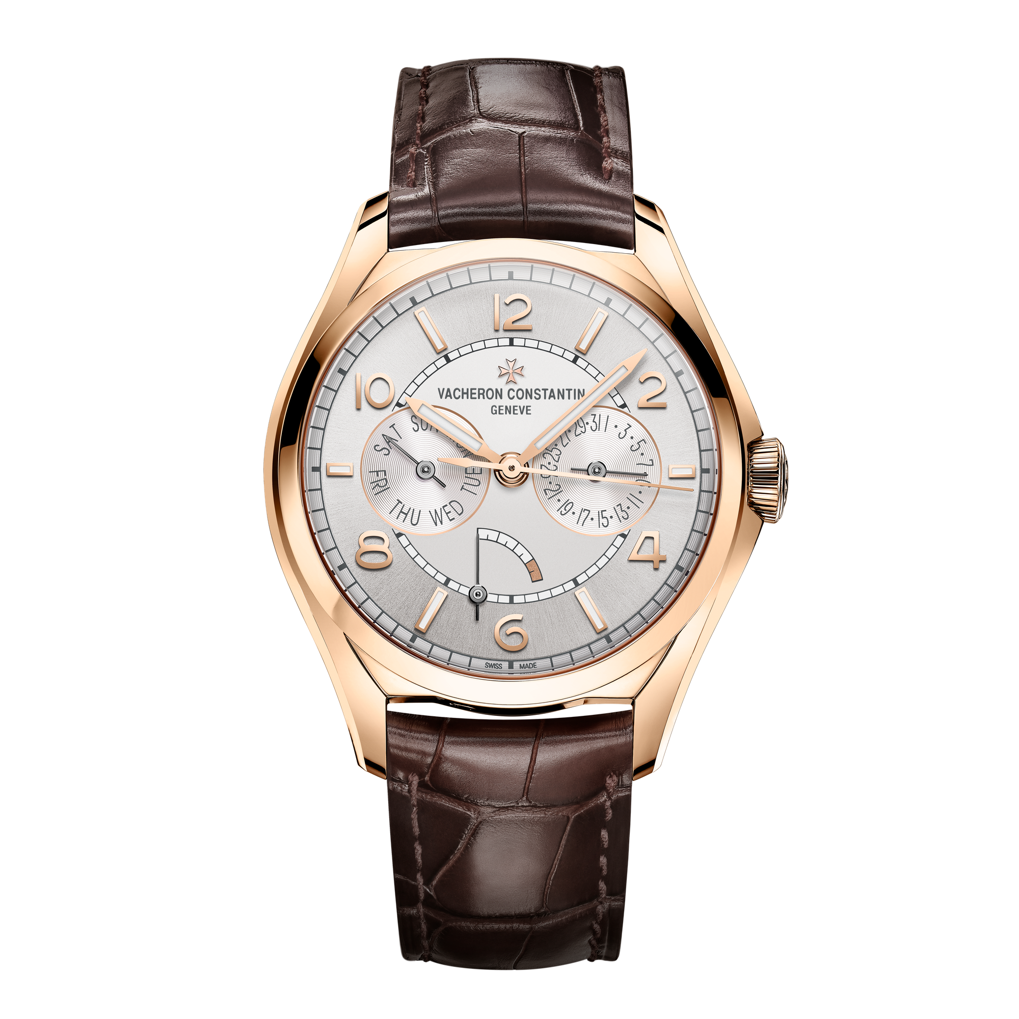 Vacheron Constantin Fiftysix Day-date Silver Rose Gold Alligator Leather 40mm