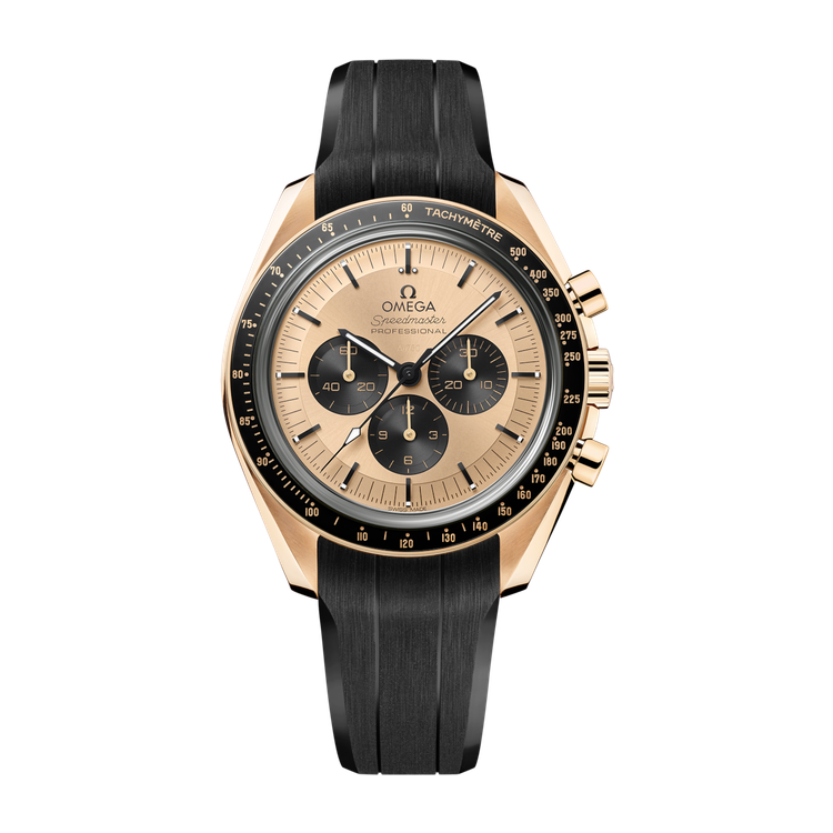 Omega Speedmaster Moonwatch Professional Yellow Gold Rubber 42mm