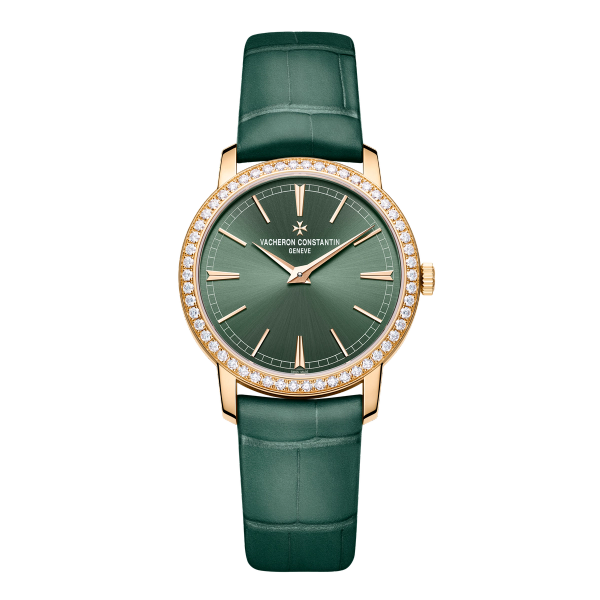 Vacheron Constantin Traditionnelle Manual-winding Green Rose Gold Alligator Leather 33mm