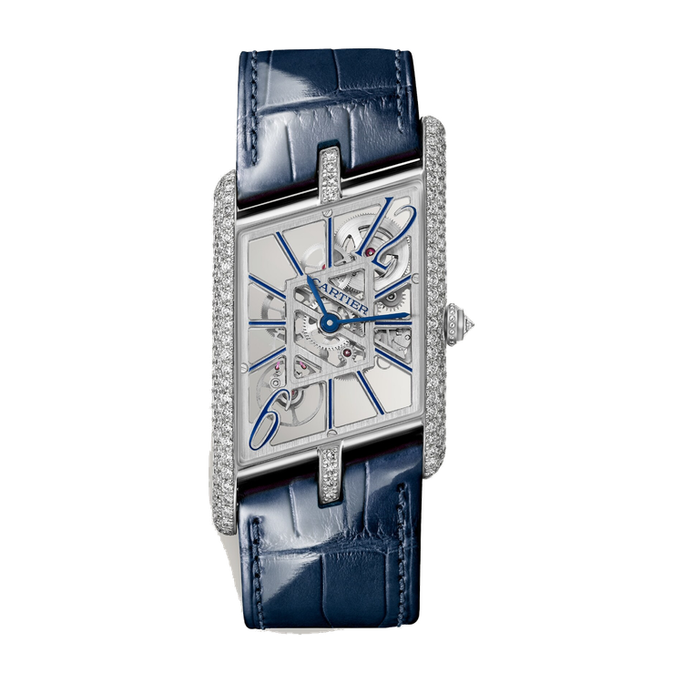 Cartier Tank Asymétrique Skeleton Platinum Leather 26.2mm