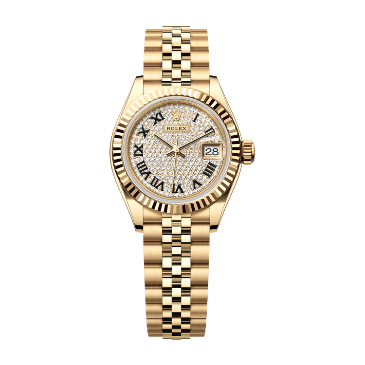Rolex Lady-Datejust Diamond Pave Yellow Gold 28mm