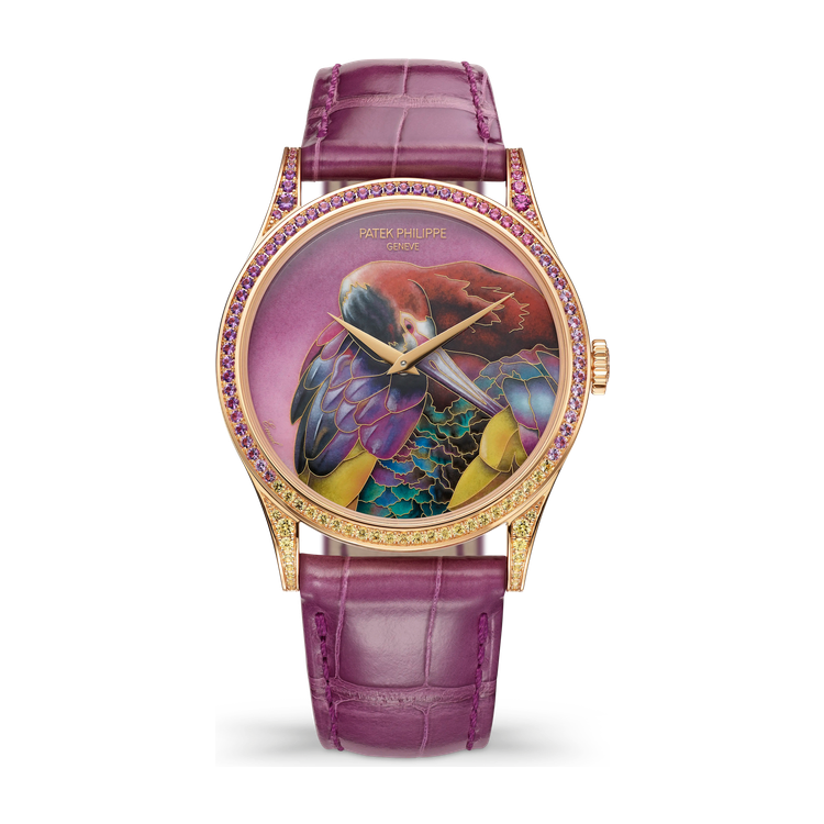 Patek Philippe "White-Faced Ibis" Rare Handcrafts Rose Gold Alligator Leather 38mm