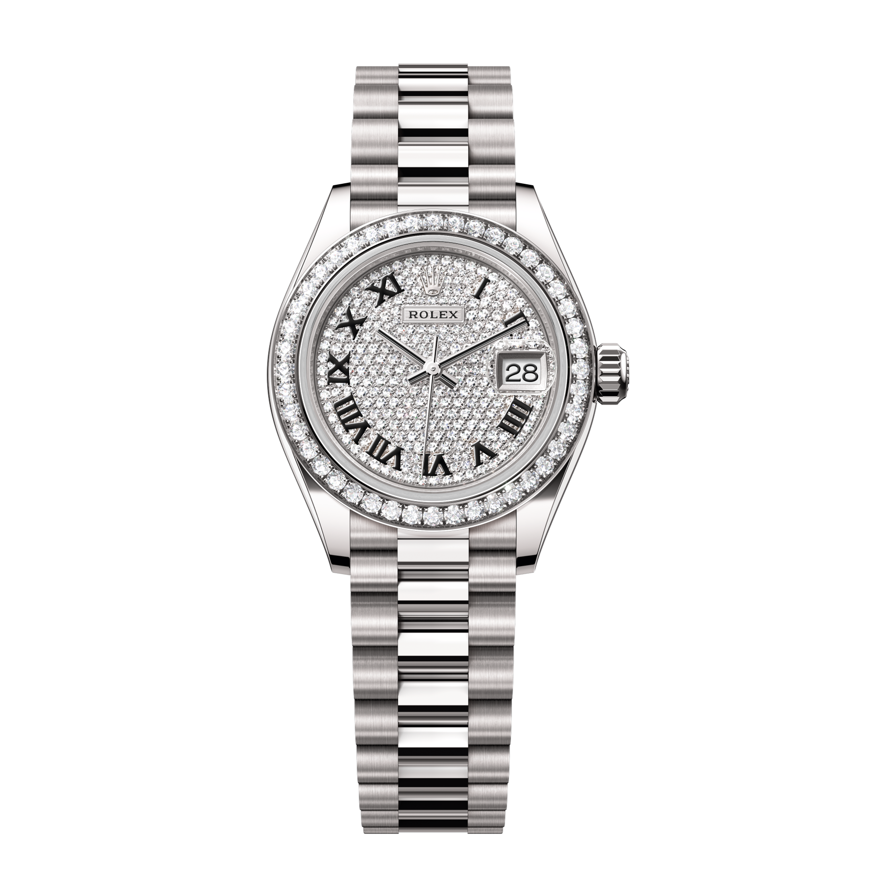 Rolex Lady-Datejust Diamond Pave White Gold 28mm
