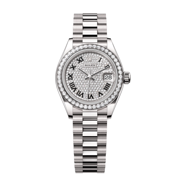 Rolex Lady-Datejust Diamond Pave White Gold 28mm