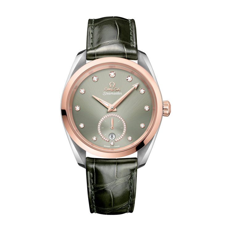 Omega Seamaster Aqua Terra 150M Green Two-Tone Alligator Leather 38mm