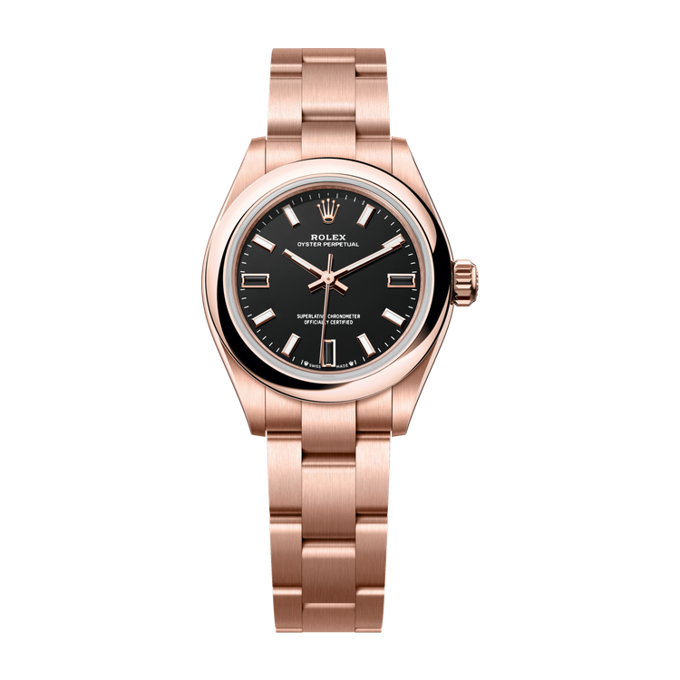 Rolex Oyster Perpetual 28 Black Rose Gold 28mm