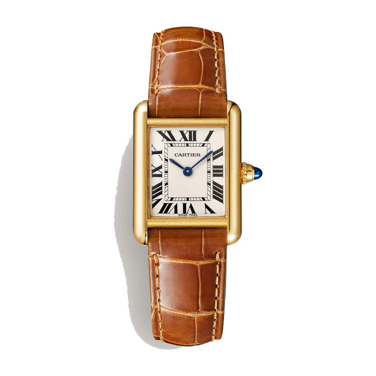 Cartier Tank Louis Cartier Silver Yellow Gold Alligator Leather 22mm