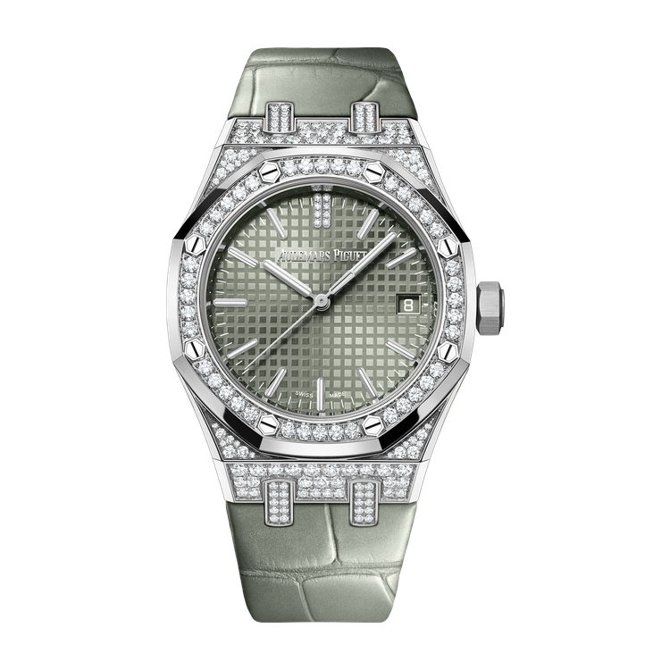 Audemars Piguet Royal Oak Selfwinding Green White Gold Alligator Leather 37mm