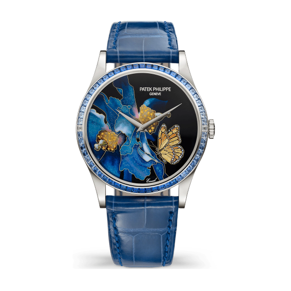 Patek Philippe "Blue Butterfly" Rare Handcrafts White Gold Alligator Leather 38mm