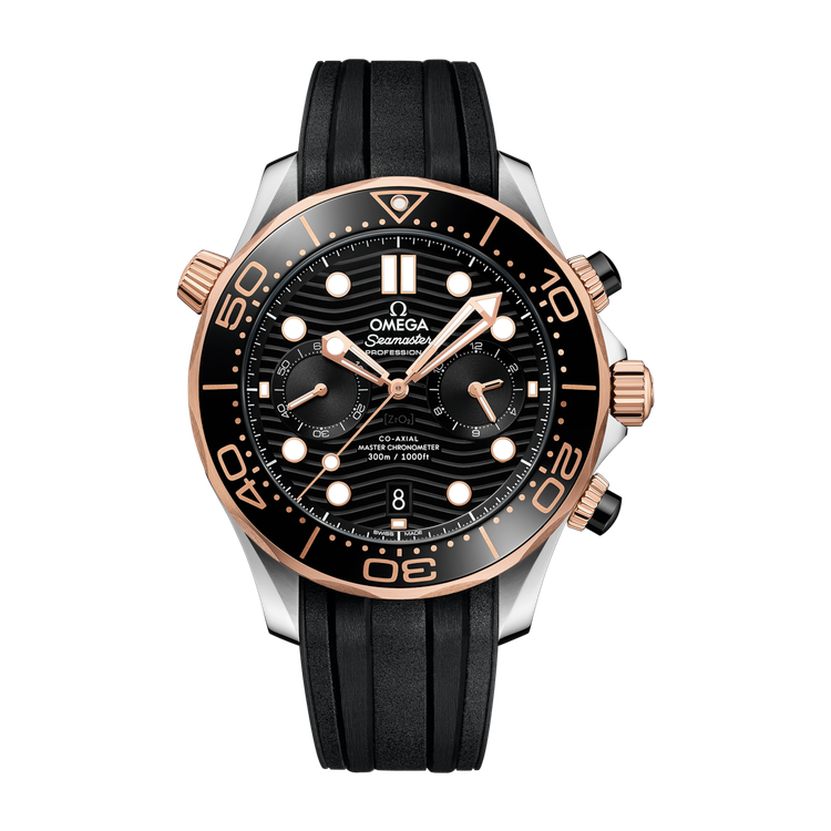 Omega Seamaster Diver 300M Black Two-Tone Rubber 44mm