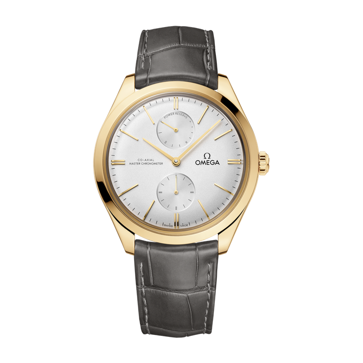 Omega De Ville Trésor Silver Yellow Gold Alligator Leather 40mm