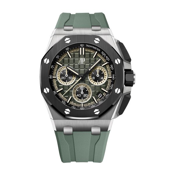 Audemars Piguet Royal Oak Offshore Selfwinding Chronograph Green Titanium Rubber 43mm