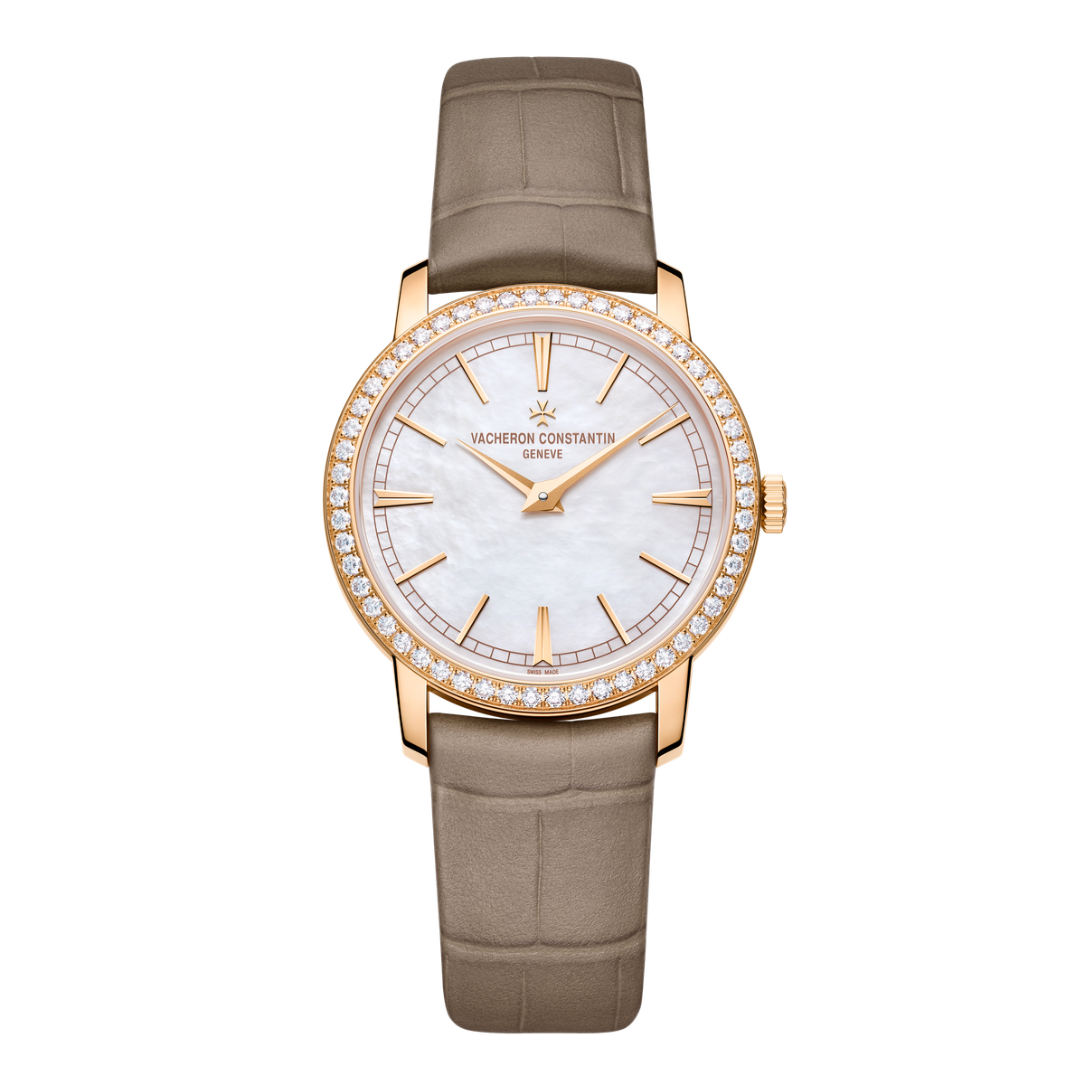 Vacheron Constantin Traditionnelle Manual-winding Mother of Pearl Rose Gold Alligator Leather 33mm