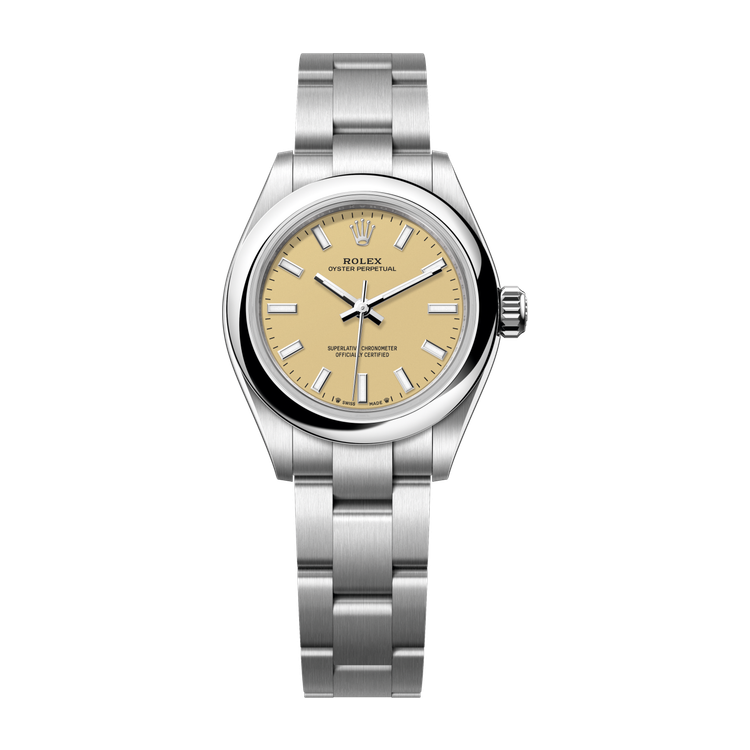 Rolex Oyster Perpetual 28 Cream Steel 28mm