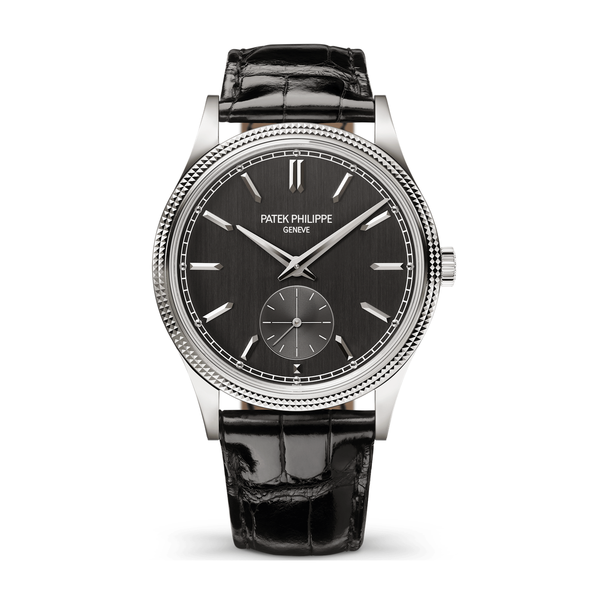 Patek Philippe Calatrava Dark Grey White Gold Alligator Leather 39mm