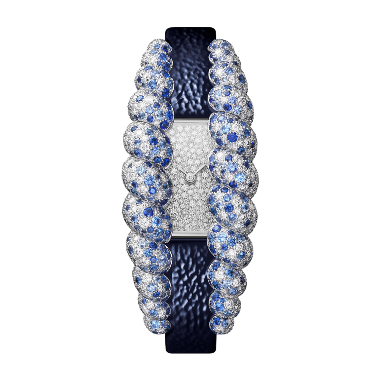 Cartier Tressage Silver White Gold Leather 14.4mm