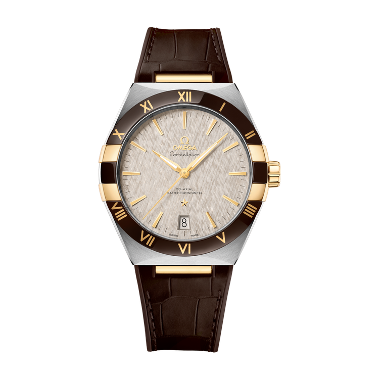 Omega Constellation Grey Two-Tone Alligator Leather 41mm