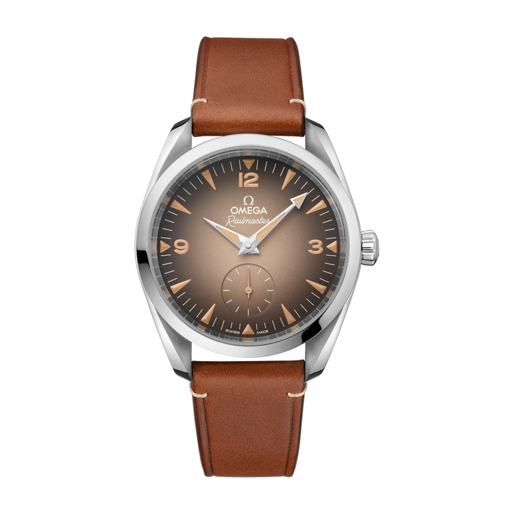 Omega Seamaster Railmaster Brown Steel Leather 38mm