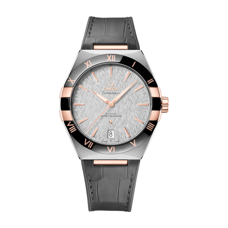 Omega Constellation Grey Two-Tone Alligator Leather 41mm