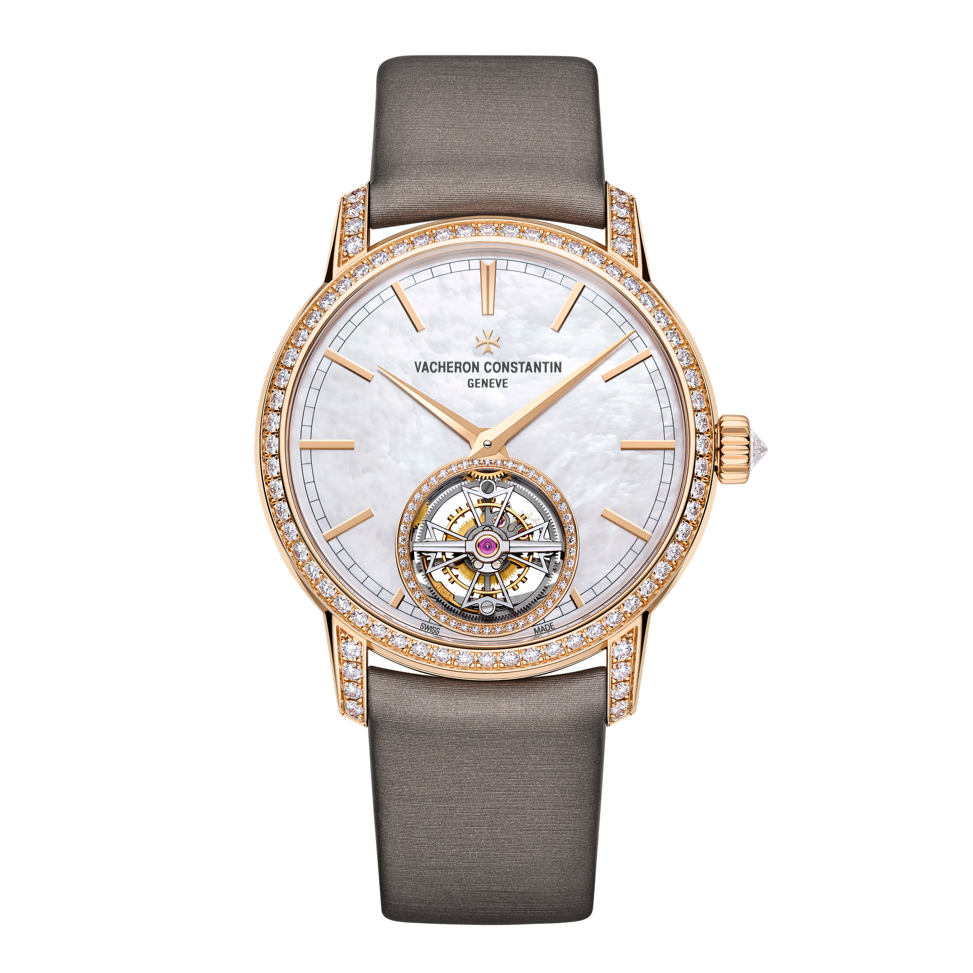 Vacheron Constantin Traditionnelle Tourbillon Mother of Pearl Rose Gold Fabric 39mm