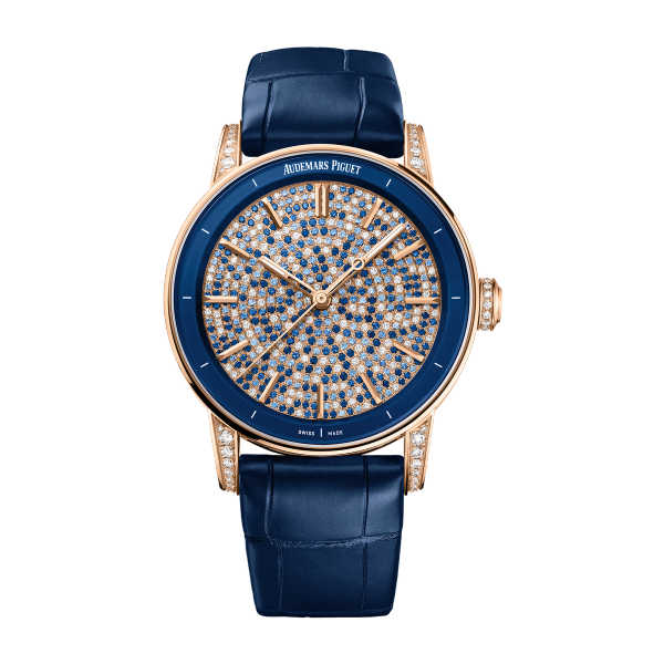 Audemars Piguet Code 11.59 Selfwinding Diamond Pave Rose Gold Alligator Leather 38mm