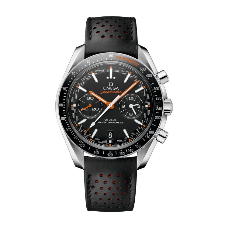 Omega Speedmaster Racing Black Steel Leather 44.3mm