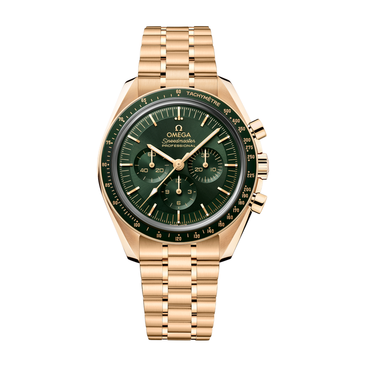 Omega Speedmaster Moonwatch Professional Green Yellow Gold 42mm