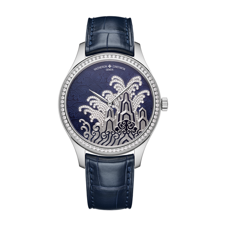 Vacheron Constantin Métiers d'Art Tribute to Traditional Symbols Blue White Gold Alligator Leather 38mm