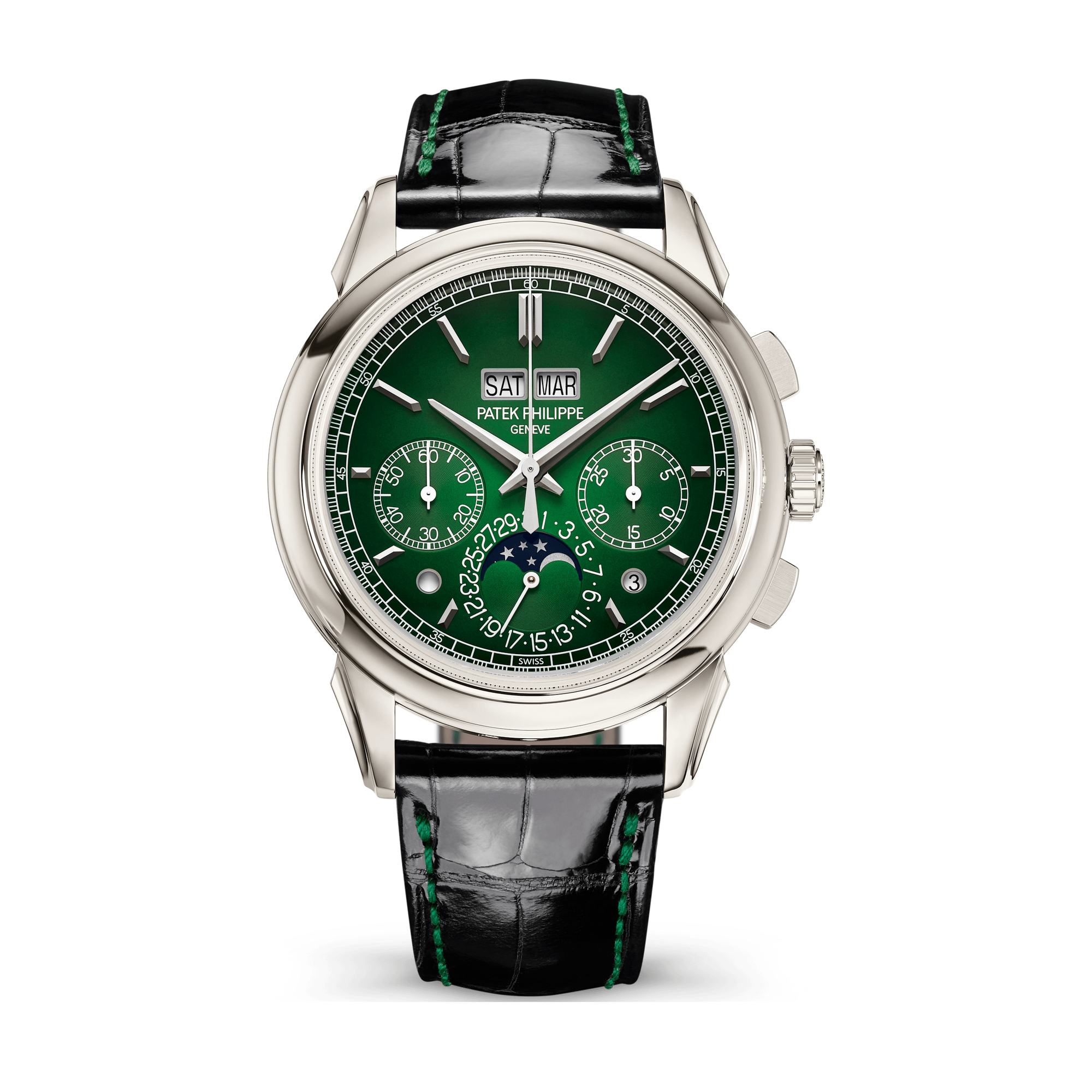 Patek Philippe Grand Complications Green Platinum Alligator Leather 41mm