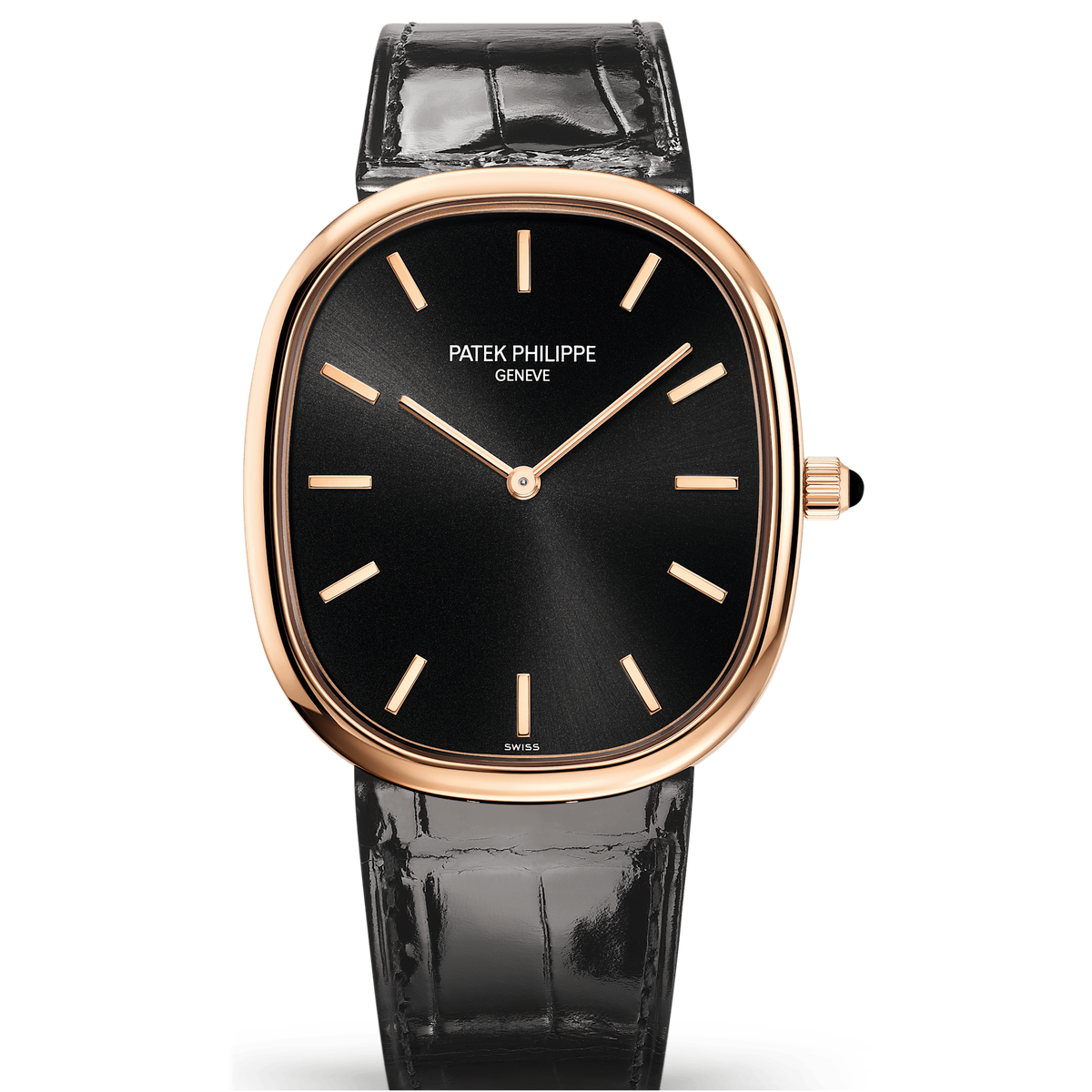Patek Philippe Golden Ellipse Black Rose Gold Leather 39.5mm