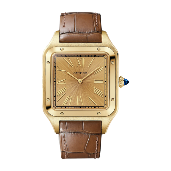 Cartier Santos-Dumont Extra Large Gold Yellow Gold Alligator Leather 33.9mm