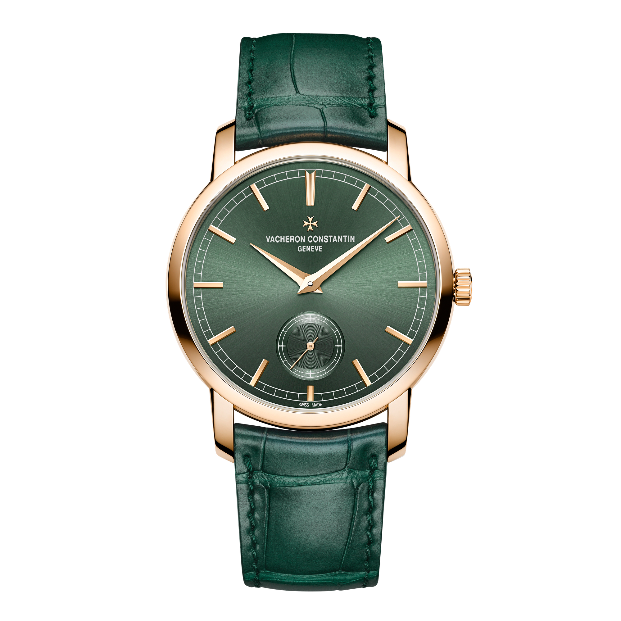 Vacheron Constantin Traditionnelle Manual-winding Green Rose Gold Alligator Leather 38mm