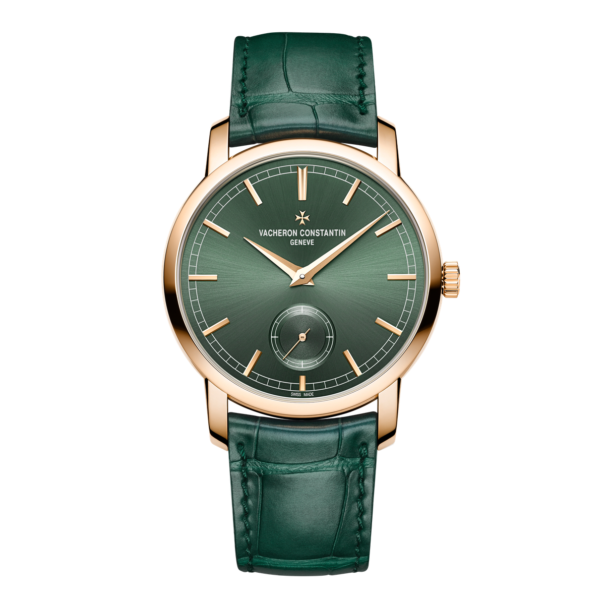 Vacheron Constantin Traditionnelle Manual-winding Green Rose Gold Alligator Leather 38mm